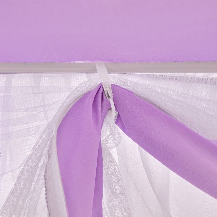 91家纺网 家纺一手货源 找家纺 锦逸家居 2025新款遮光防摔床帘式坐床蚊帐-仲夏之夜 浅紫色