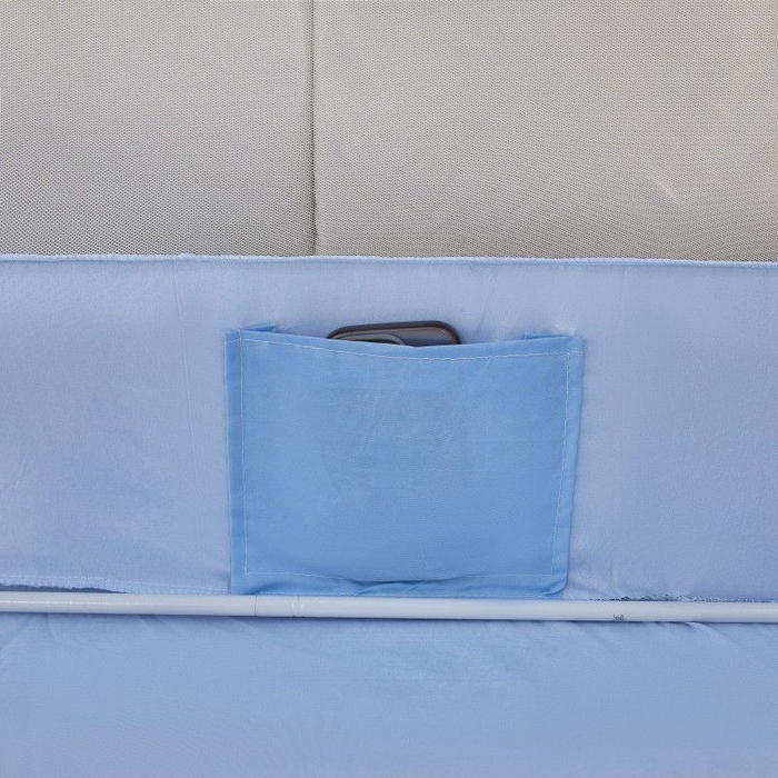 91家纺网 家纺一手货源 找家纺 锦逸家居 2025新款遮光防摔床帘式坐床蚊帐-仲夏之夜 天蓝色