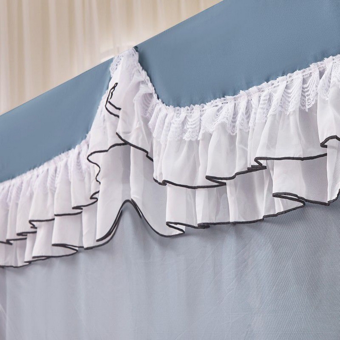 91家纺网 家纺一手货源 找家纺 锦逸家居 2025新款遮光防摔床帘式坐床蚊帐-仲夏之夜 雾霾蓝