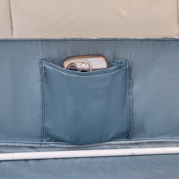 91家纺网 家纺一手货源 找家纺 锦逸家居 2025新款遮光防摔床帘式坐床蚊帐-仲夏之夜 雾霾蓝