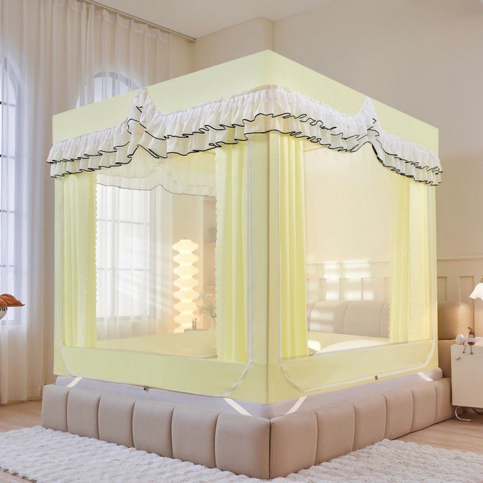 锦逸家居 2025新款遮光防摔床帘式坐床蚊帐-仲夏之夜 荧光黄