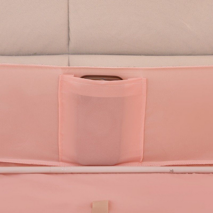 91家纺网 家纺一手货源 找家纺 锦逸家居 2025新款遮光防摔床帘式坐床蚊帐-仲夏之夜 玉色