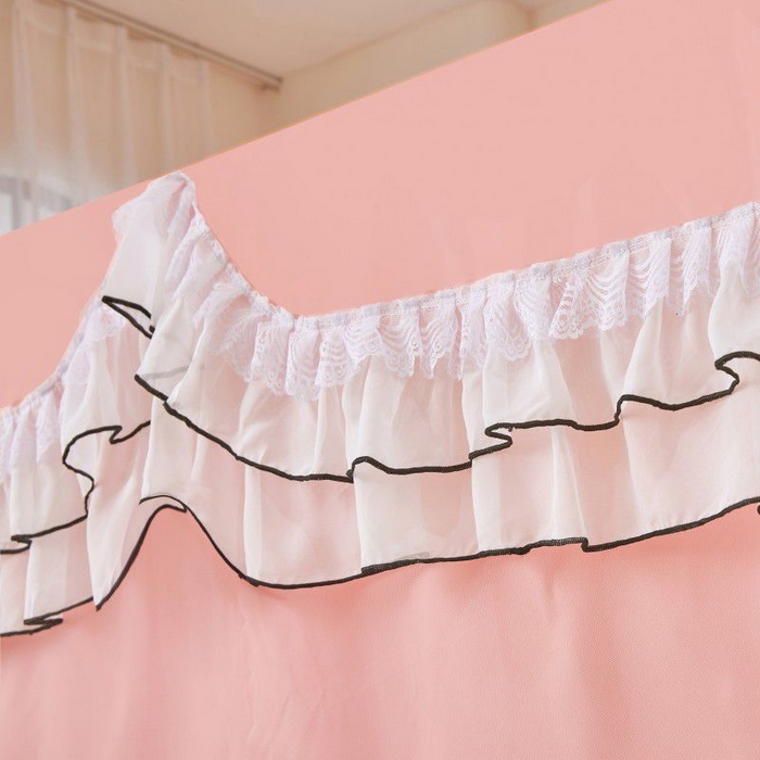 91家纺网 家纺一手货源 找家纺 锦逸家居 2025新款遮光防摔床帘式坐床蚊帐-仲夏之夜 玉色