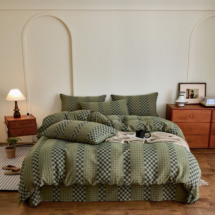 （总）云雀 2025新款A类全棉色织双层纱四件套