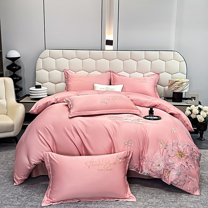 91家纺网 家纺一手货源 找家纺 （总）大麦乐田 2025新款刺绣吊边四件套--倾城