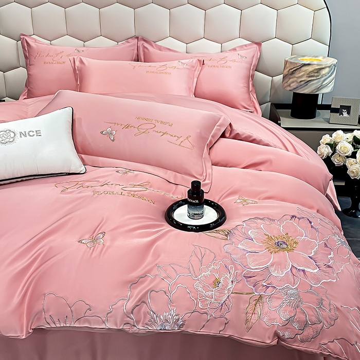 91家纺网 家纺一手货源 找家纺 （总）大麦乐田 2025新款刺绣吊边四件套--倾城