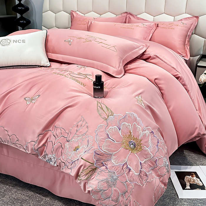 91家纺网 家纺一手货源 找家纺 （总）大麦乐田 2025新款刺绣吊边四件套--倾城