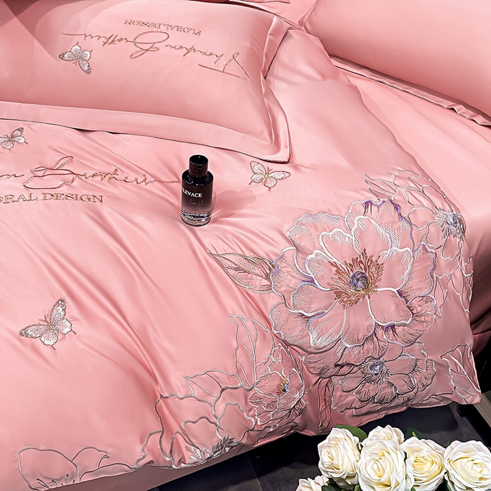 91家纺网 家纺一手货源 找家纺 （总）大麦乐田 2025新款刺绣吊边四件套--倾城