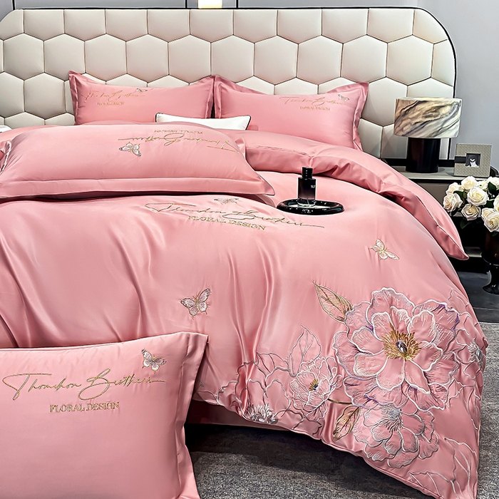 91家纺网 家纺一手货源 找家纺 （总）大麦乐田 2025新款刺绣吊边四件套--倾城