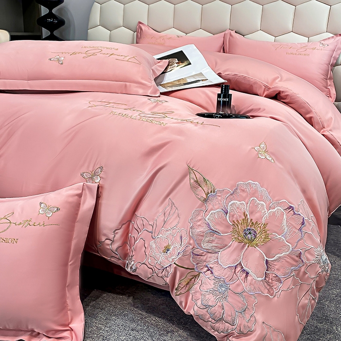 91家纺网 家纺一手货源 找家纺 （总）大麦乐田 2025新款刺绣吊边四件套--倾城