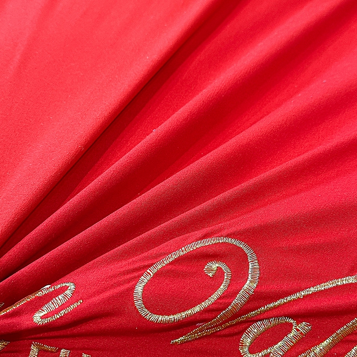 91家纺网 家纺一手货源 找家纺 大麦乐田 2025新款磨毛刺绣吊边四件套系列--盛世牡丹 盛世牡丹 大红