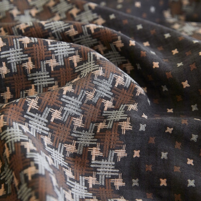 91家纺网 家纺一手货源 找家纺 云雀 2025新款A类全棉色织双层纱四件套 格林-深灰