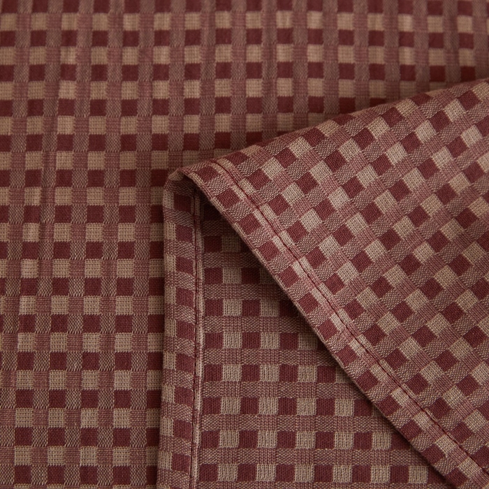 91家纺网 家纺一手货源 找家纺 云雀 2025新款A类全棉色织双层纱四件套 格林-烟红