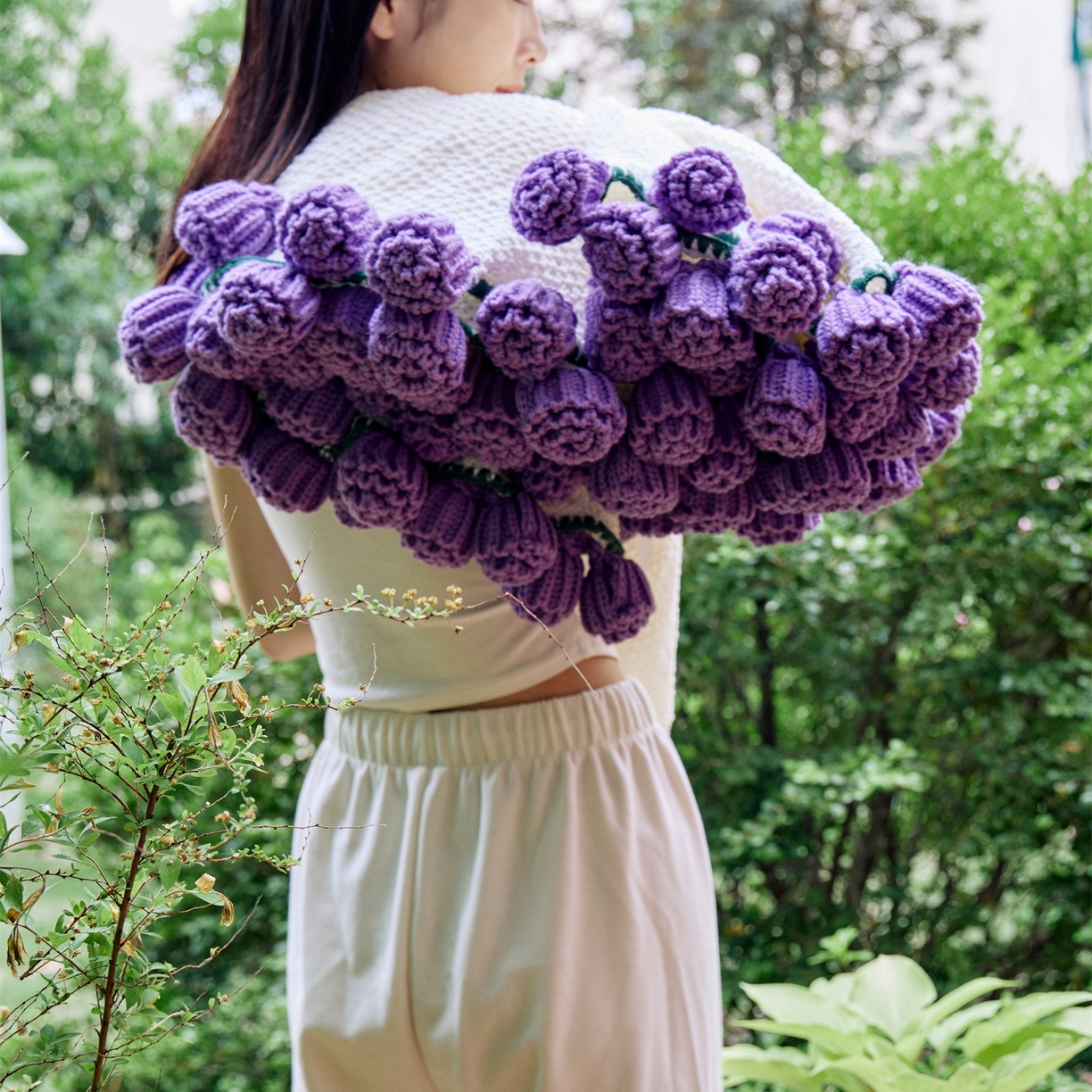 91家纺网 家纺一手货源 找家纺 暖绵绵家纺 2025春夏新款玫瑰花束毯多功能盖毯花束毯子 玫瑰花毯子毛毯毯子-桑薇 桑薇-紫色