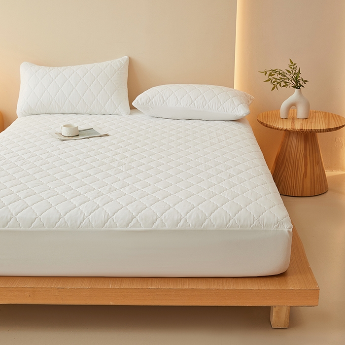 91家纺网 家纺一手货源 找家纺 （总）衿成家纺 2025新款跨境电商热款菱形格夹棉防水床笠支持大佬价跑量多尺寸可做-单床笠