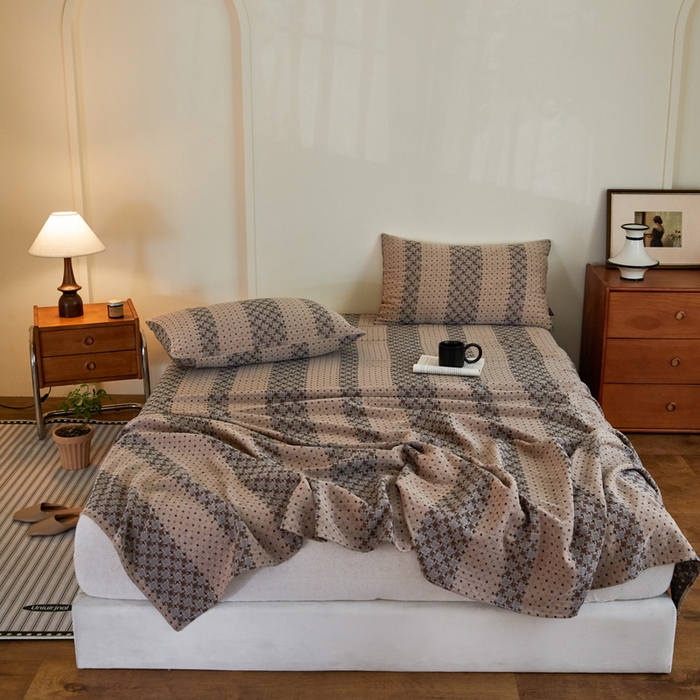 91家纺网 家纺一手货源 找家纺 （总）云雀 2025新款A类全棉色织双层纱单床单