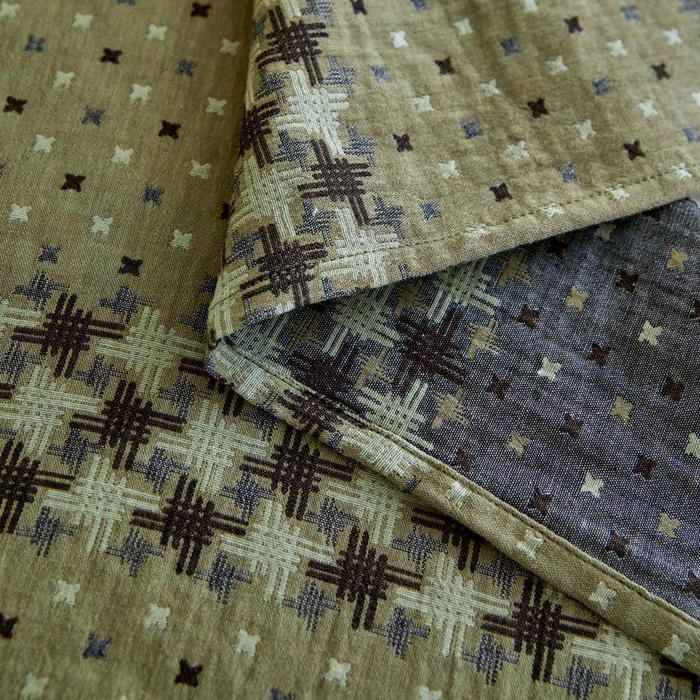 91家纺网 家纺一手货源 找家纺 云雀 2025新款A类全棉色织双层纱单床单 格林绿