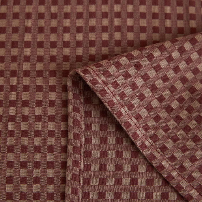 91家纺网 家纺一手货源 找家纺 云雀 2025新款A类全棉色织双层纱单床单 格林烟红