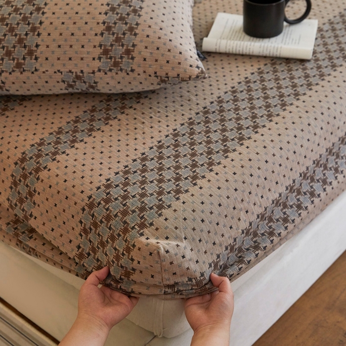 91家纺网 家纺一手货源 找家纺 （总）2025新款A类全棉色织双层纱单床笠