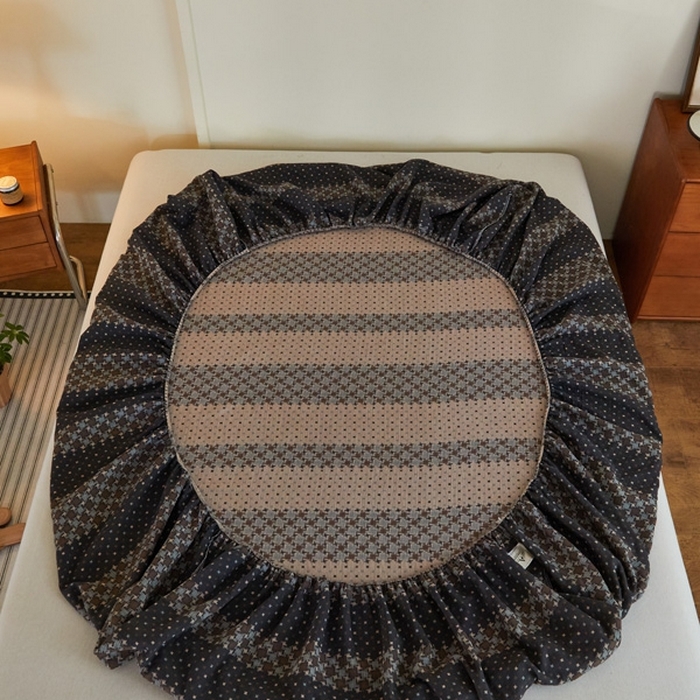 91家纺网 家纺一手货源 找家纺 （总）2025新款A类全棉色织双层纱单床笠