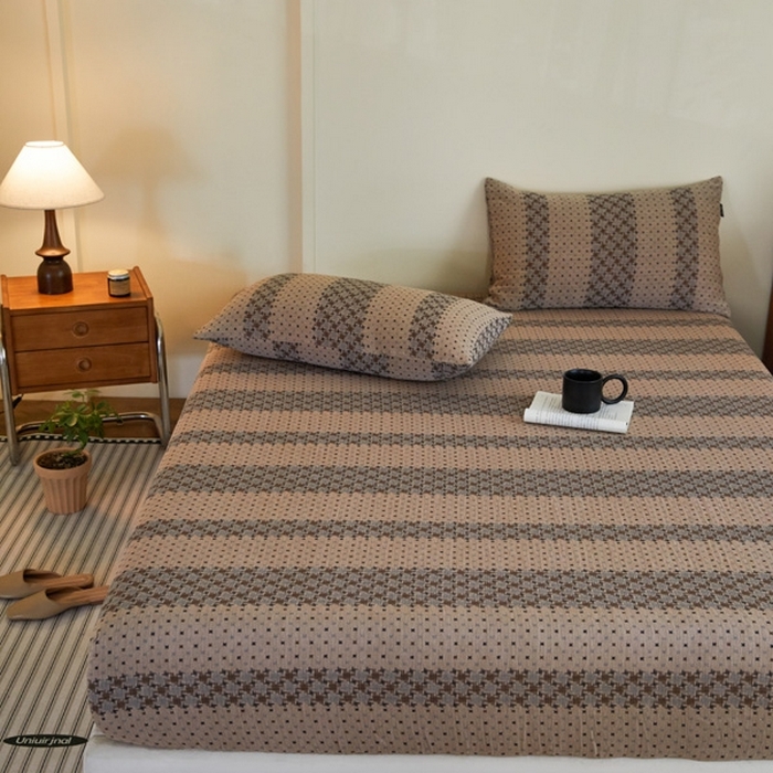 91家纺网 家纺一手货源 找家纺 （总）2025新款A类全棉色织双层纱单床笠