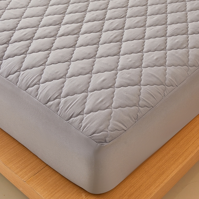 91家纺网 家纺一手货源 找家纺 衿成家纺 2025新款跨境电商热款菱形格夹棉防水床笠支持大佬价跑量多尺寸可做-单床笠 L-浅灰