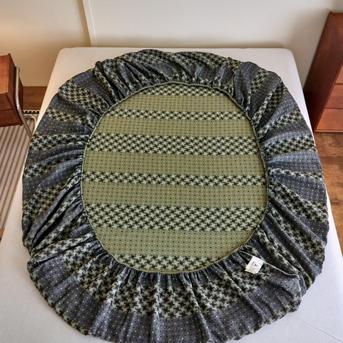 91家纺网 家纺一手货源 找家纺 2025新款A类全棉色织双层纱单床笠 格林-绿