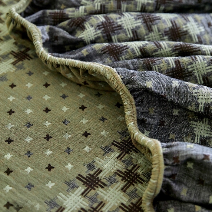 91家纺网 家纺一手货源 找家纺 2025新款A类全棉色织双层纱单床笠 格林-绿