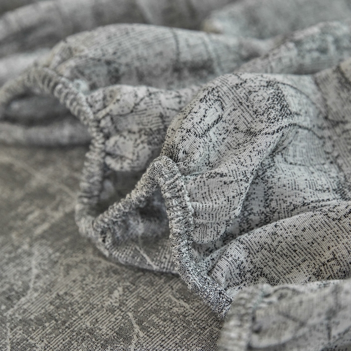 91家纺网 家纺一手货源 找家纺 2025新款A类全棉色织双层纱单床笠 格林-浅灰