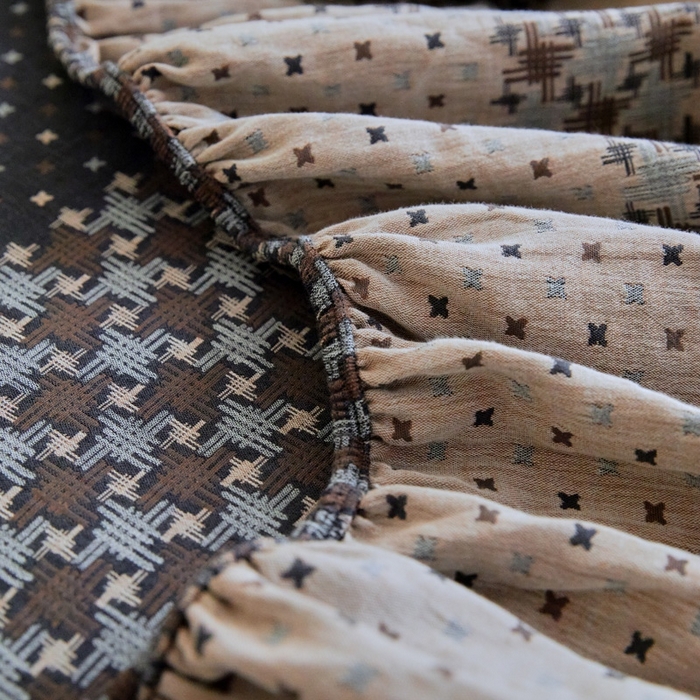 91家纺网 家纺一手货源 找家纺 2025新款A类全棉色织双层纱单床笠 格林-深灰