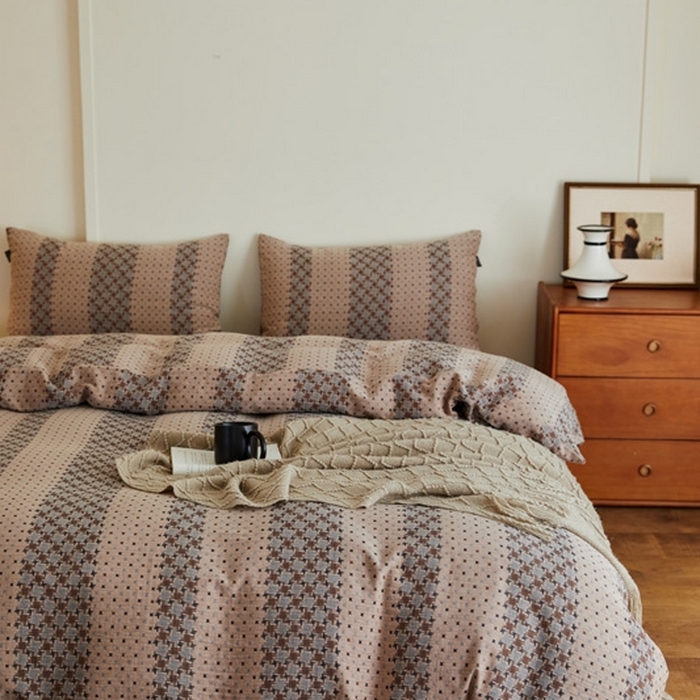 91家纺网 家纺一手货源 找家纺 （总）云雀 2025新款A类全棉色织双层纱单品被套