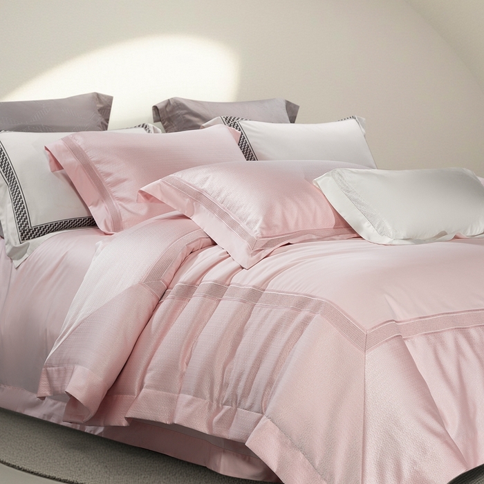 91家纺网 家纺一手货源 找家纺 （总）高大尚婚庆馆 2025新款长绒棉高精密臻丝缎四件套-伯恩斯