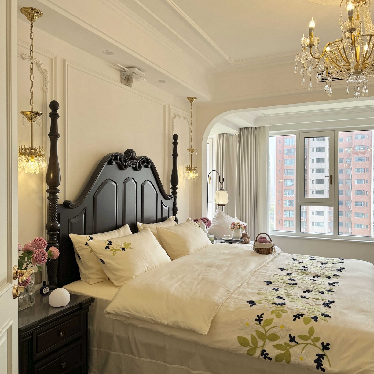 91家纺网 家纺一手货源 找家纺 （总）秀色家纺 2025新款小清新60s长绒棉四件套纯棉全棉毛巾绣被套床单轻奢床品-小红书实拍风