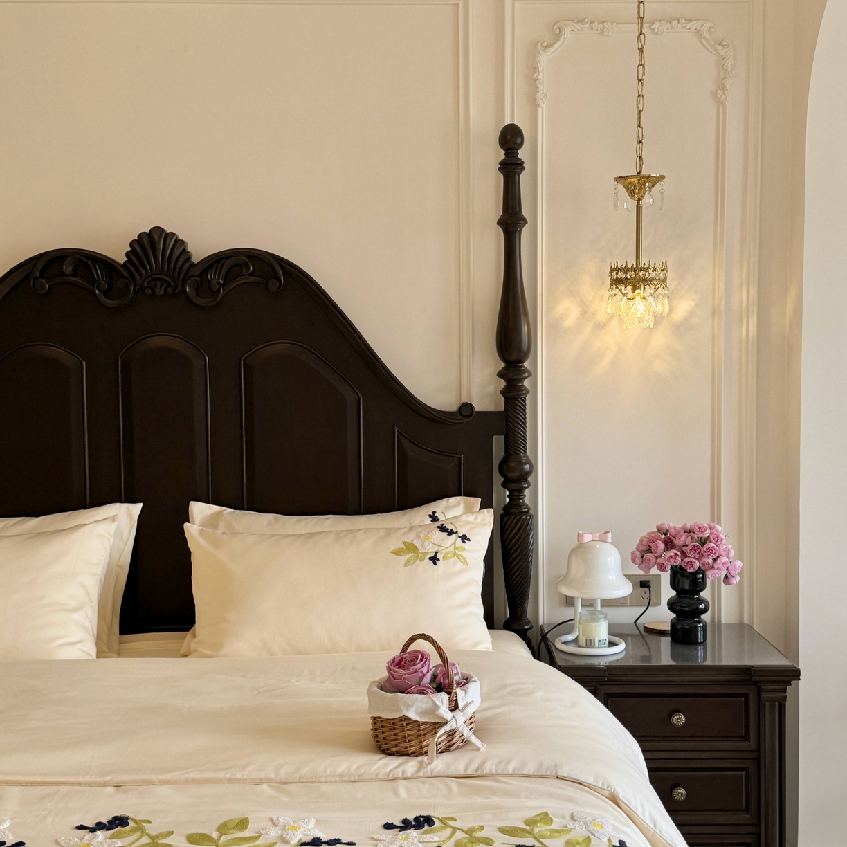 91家纺网 家纺一手货源 找家纺 （总）秀色家纺 2025新款小清新60s长绒棉四件套纯棉全棉毛巾绣被套床单轻奢床品-小红书实拍风