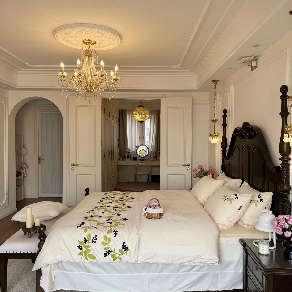 91家纺网 家纺一手货源 找家纺 （总）秀色家纺 2025新款小清新60s长绒棉四件套纯棉全棉毛巾绣被套床单轻奢床品-小红书实拍风