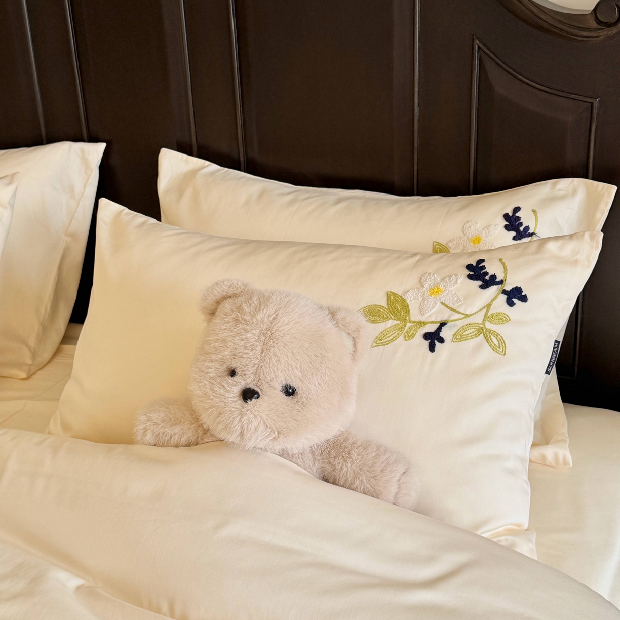 91家纺网 家纺一手货源 找家纺 （总）秀色家纺 2025新款小清新60s长绒棉四件套纯棉全棉毛巾绣被套床单轻奢床品-小红书实拍风