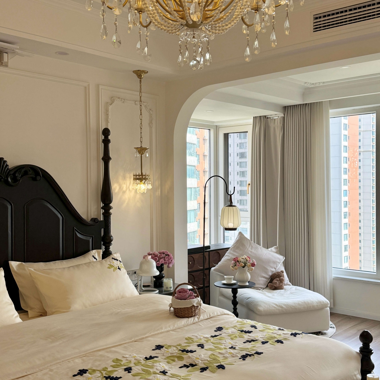 91家纺网 家纺一手货源 找家纺 （总）秀色家纺 2025新款小清新60s长绒棉四件套纯棉全棉毛巾绣被套床单轻奢床品-小红书实拍风