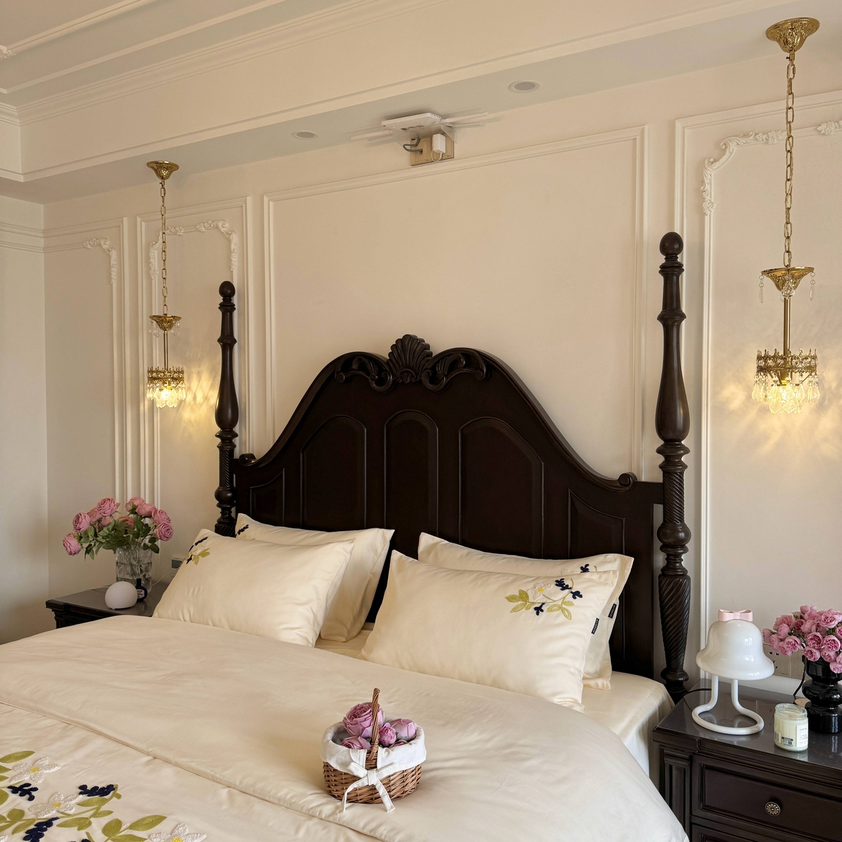 91家纺网 家纺一手货源 找家纺 秀色家纺 2025新款小清新60s长绒棉四件套纯棉全棉毛巾绣被套床单轻奢床品-小红书实拍风 绿叶白花