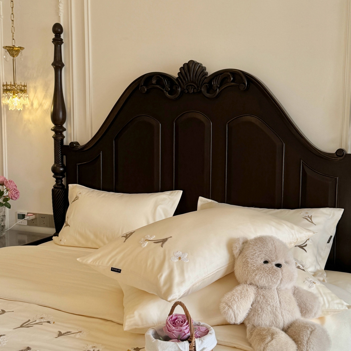 91家纺网 家纺一手货源 找家纺 秀色家纺 2025新款小清新60s长绒棉四件套纯棉全棉毛巾绣被套床单轻奢床品-小红书实拍风 小雏菊