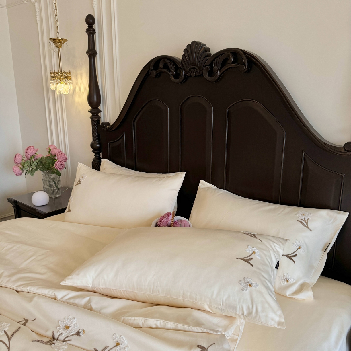 91家纺网 家纺一手货源 找家纺 秀色家纺 2025新款小清新60s长绒棉四件套纯棉全棉毛巾绣被套床单轻奢床品-小红书实拍风 小雏菊