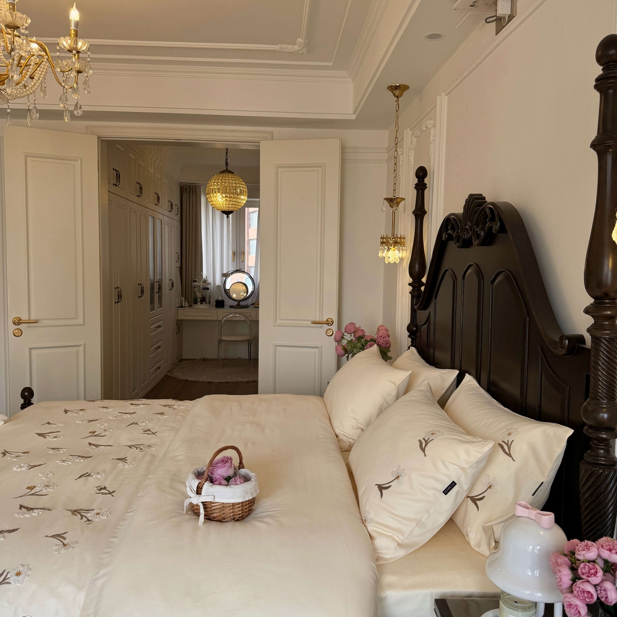 91家纺网 家纺一手货源 找家纺 秀色家纺 2025新款小清新60s长绒棉四件套纯棉全棉毛巾绣被套床单轻奢床品-小红书实拍风 小雏菊