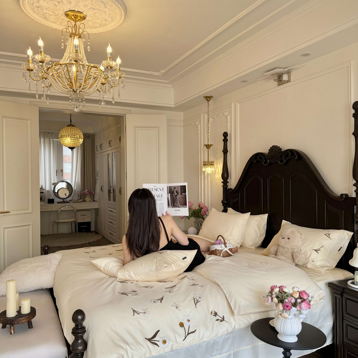 91家纺网 家纺一手货源 找家纺 秀色家纺 2025新款小清新60s长绒棉四件套纯棉全棉毛巾绣被套床单轻奢床品-小红书实拍风 小雏菊