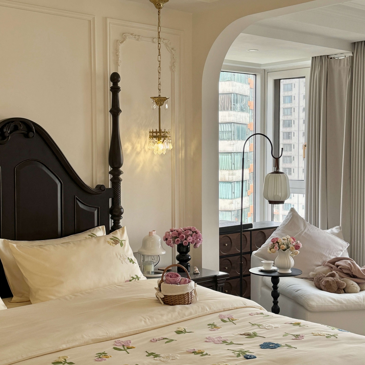 91家纺网 家纺一手货源 找家纺 秀色家纺 2025新款小清新60s长绒棉四件套纯棉全棉毛巾绣被套床单轻奢床品-小红书实拍风 小苍兰