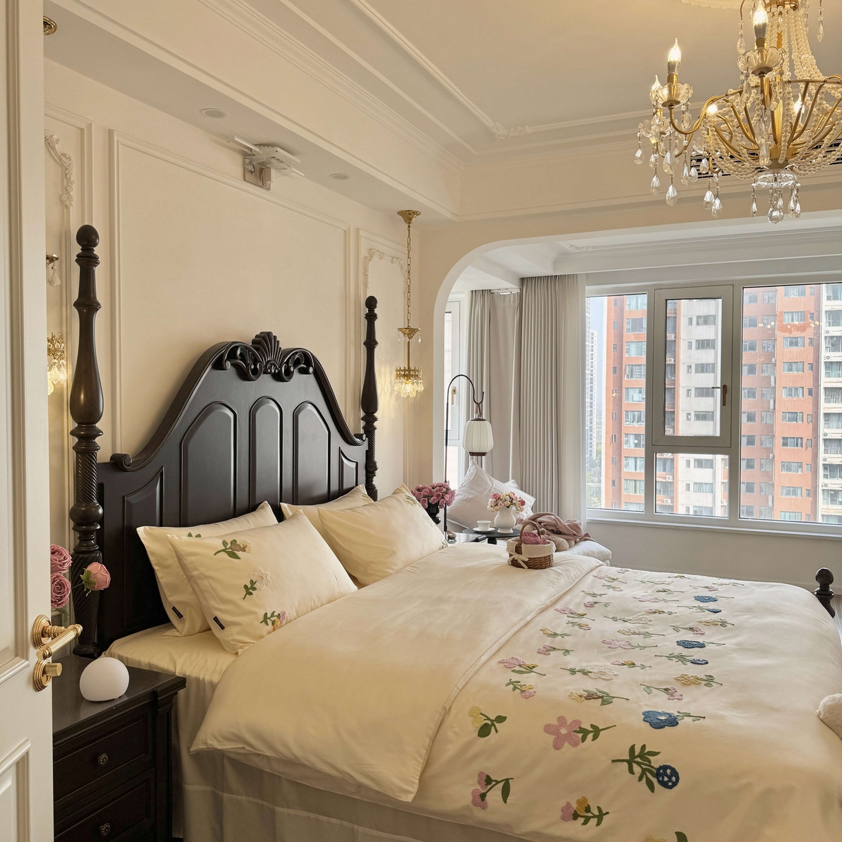 91家纺网 家纺一手货源 找家纺 秀色家纺 2025新款小清新60s长绒棉四件套纯棉全棉毛巾绣被套床单轻奢床品-小红书实拍风 小苍兰