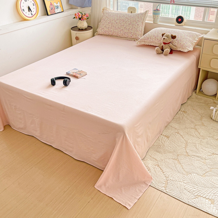 91家纺网 家纺一手货源 找家纺 一比一家纺 2025新款云感皱皱纱全棉花边款夏被四件套【控价109元】 桃花诺