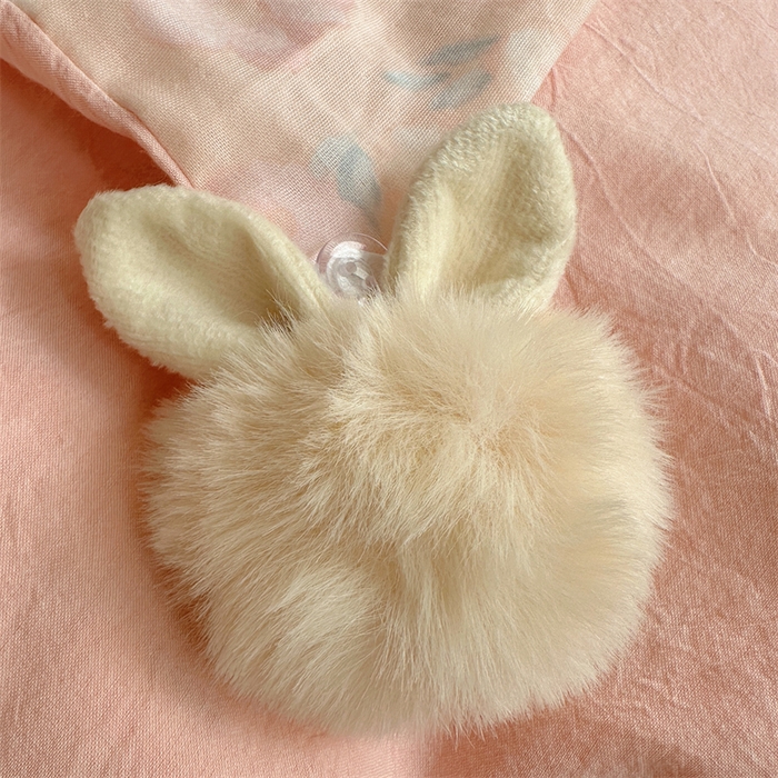 91家纺网 家纺一手货源 找家纺 丽涵家纺 2025新款全棉纯棉双层纱色织水洗棉毛巾绣四件套 球球款花花兔-粉色