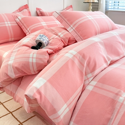 91家纺网 家纺一手货源 找家纺 （总）侯先生家纺 2025新款全棉三件套色织纯棉被套学生被罩