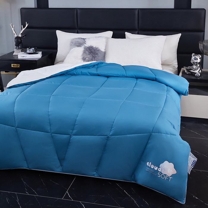 91家纺网 家纺一手货源 找家纺 好老表被业 2025新款超柔云朵被芯零压被子 云柔棉蓝白