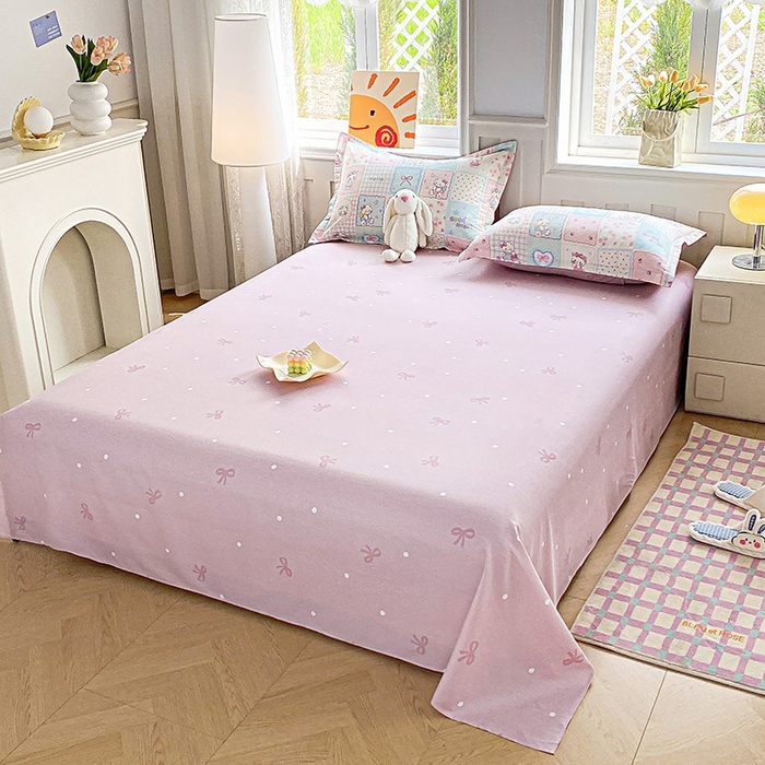 91家纺网 家纺一手货源 找家纺 天之爱 2025新款全棉印花单床单 小确幸