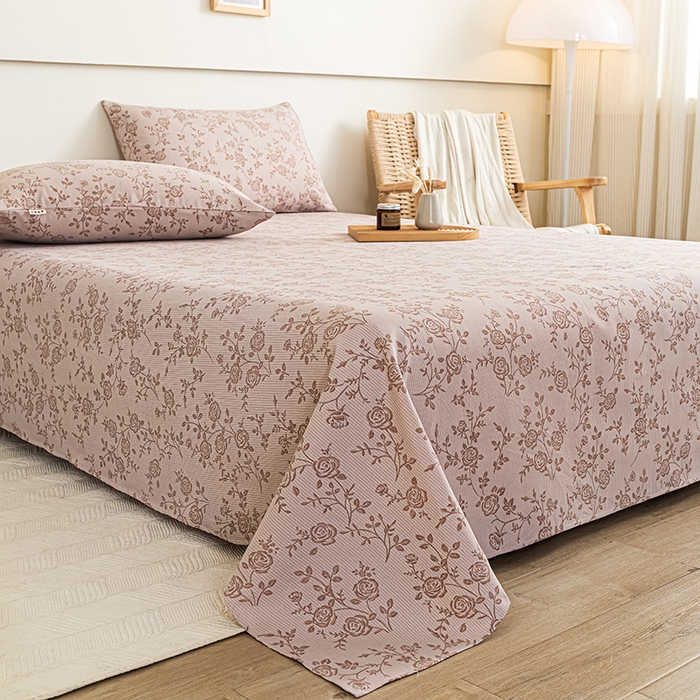 91家纺网 家纺一手货源 找家纺 芃成家纺 2025新款加厚老粗布床单 素秋-咖